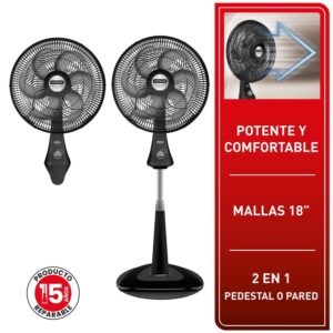 Ventilador samurai 18" comfort maxx plus 2 en 1 negro