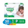 Pañal winny ultratrim sec 1 P X 50 + 20 toallitas húmedas recién nacido