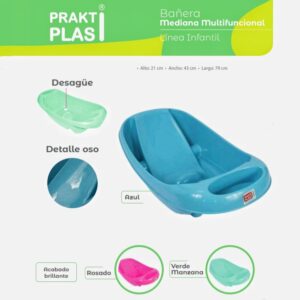 Bañera mediana multifuncional con desagüe praktiplas