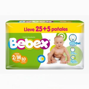 Pañal bebex 2/M x 30