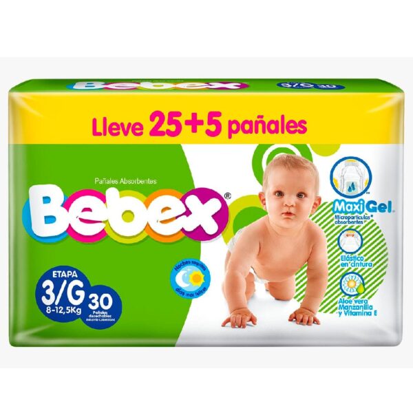 Pañal bebex 3/G x 30