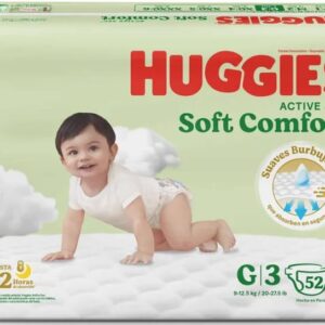 Pañal huggies active sec soft comfort G/3 x 52