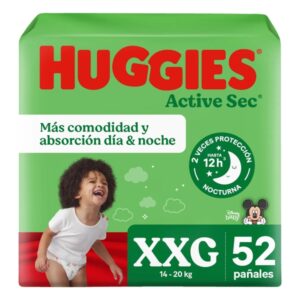 Pañal huggies active sec XXG/5 x 52