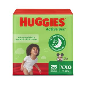 Pañal huggies active sec XXG/5 x 25