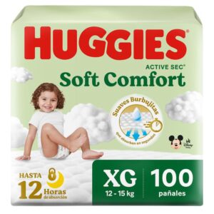 Pañal huggies active sec soft comfort XG/4 x 100