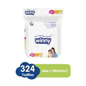 Toallitas húmedas winny aloe vera y vitamina E x 324