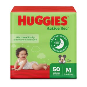 Pañal huggies active sec M/2 X 50
