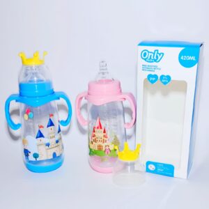 Tetero plástico asas corona only baby 15oz/420mL