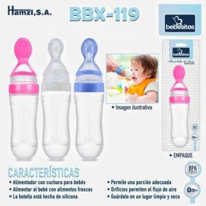 Tetero cuchara alimentador de silicona bebesitos 0m+ 90mL/3oz