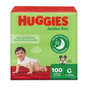 Pañal huggies active sec G/3 x 100