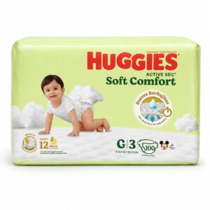 Pañal huggies active sec soft comfort G/3 x 100