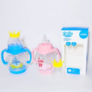 Tetero plástico asas corona only baby 8oz/240mL