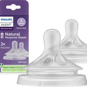 2 tetinas natural response repuesto (5 goteos) extra rápido philips avent