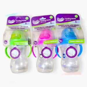 Biberón plástico con mango smily baby 6m+ 10oz/300mL