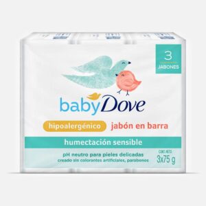 Baby dove jabón en barra humectación sensible 3x75g