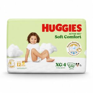Pañal huggies active sec soft comfort XG/4 x 52