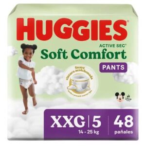 Pañal Huggies active sec soft comfort pants XXG/5 x 48