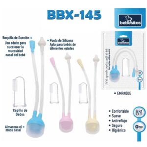 Kit aspirador nasal manguera y cepillo de dedo bebesitos