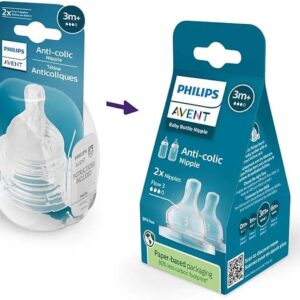 2 tetinas repuesto de (flujo 3) 3m+ anti-colic philips avent