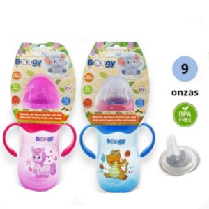 Tetero plástico asas boogy 3m+ 9oz/250mL doble chupo