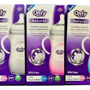 Tetero plástico asas only baby natural 0m+ 11oz/330mL