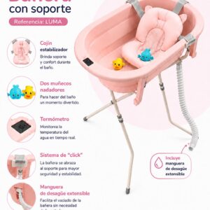 Bañera plegable mobilu con soporte