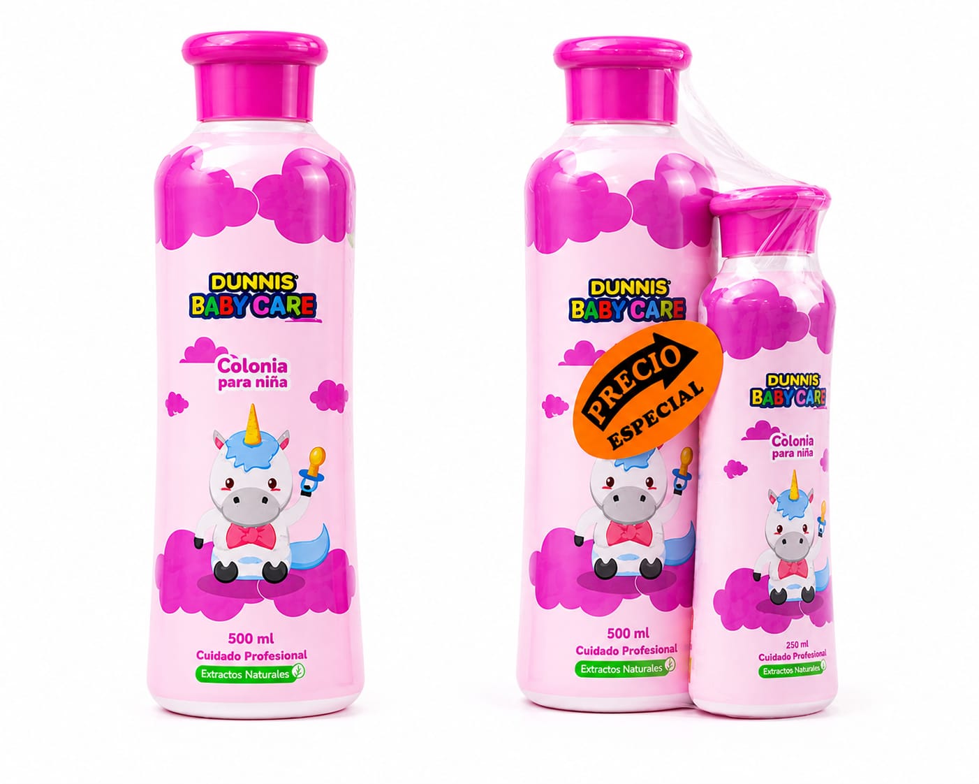 Dunnis baby care colonia para niña 500mL + 250mL