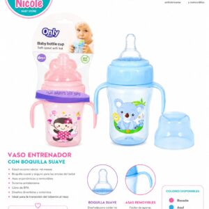 Tetero plástico con asas only baby 7oz/210mL