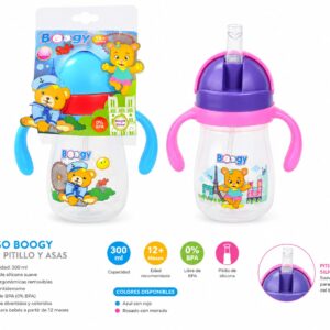 Vaso pitillo con asas plástico orejas boogy 12m+ 10oz/330mL