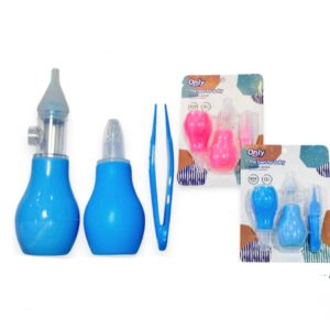 Set x 2 aspirador nasal pera + pinzas  0m+ only baby